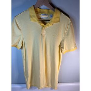Calvin Klein Yellow Stripes Liquid Touch Polo Slim Fit Men’s Small